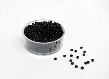 Rocailles 2,6mm PermaLux schwarz glanz